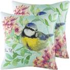 Evans Lichfield Blue Tit Twin Pack Polyester Filled Cushions Multi