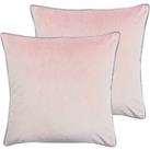 Paoletti Meridian Twin Pack Polyester Filled Cushions Blush/Grey