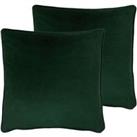 Evans Lichfield Opulence Twin Pack Polyester Filled Cushions Bottle Green