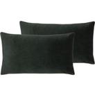 Evans Lichfield Sunningdale Twin Pack Polyester Filled Cushions Charcoal 30 x 50cm