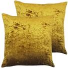 Paoletti Verona Twin Pack Polyester Filled Cushions Ochre 55 x 55cm