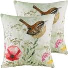 Evans Lichfield Wren Twin Pack Polyester Filled Cushions Multi