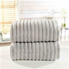 Rapport Home Furnishings 550 gsm Ribbed Towel Bale - 2 Piece - Silver