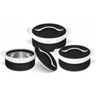 SQ Professional Zenith 3 Piece Insulated Casserole Set - Black/White
