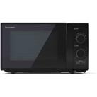 Sharp YC-GS01U-B 700W 20L Solo Microwave Oven With Defrost Function Black
