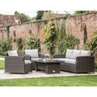 Crossland Grove Louis 3 Seater Sofa Dining Set With Rising Table