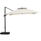 Outsunny 360 Rotation Roma Cantilever Parasol - Beige