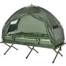 Outsunny Outdoor One-person Folding Dome Tent Hiking Camping Bed Cot W/ Sleeping Bag New