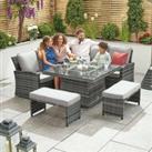 Nova Cambridge Compact Corner Dining Set With Fire Pit Table - Grey