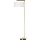 HOMCOM Floor Lamp With Linen Lampshade Round Base