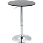 HOMCOM Round Height Adjustable Bar Table Metal Base Black