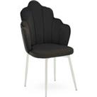 Interiors By PH Velvet Dining Chair Black Chrome Legs