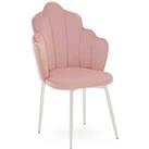 Interiors By PH Velvet Dining Chair Pink Chrome Legs