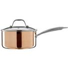 Interiors By Ph 20Cm Saucepan Copper And Tri Ply With Glass Lid - Stainless Steel Handle