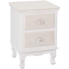 LPD Furniture Juliette 2 Drawer Bedside Table Cream Small