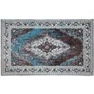 Interiors By Ph Large Jacquard Woven Rug Blue