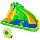 Outsunny Kids Bounce Castle Slide Basket Pool Gun Climbing Wall With Inflator