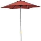 Outsunny 2m Parasol w/ 6 Ribs - Wine Red