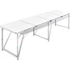 vidaXL Foldable Camping Table Height Adjustable Aluminium 240 X 60cm