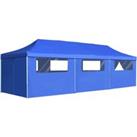 vidaXL Folding Pop-up Party Tent With 8 Sidewalls 3X9 M - Blue
