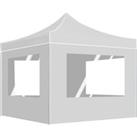 vidaXL Professional Folding Party Tent With Walls Aluminium 3X3 M White
