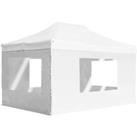 vidaXL Professional Folding Party Tent With Walls Aluminium 4.5X3 M - White