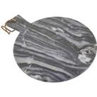 Interiors by PH Grey Marble Round Paddle Serving Board