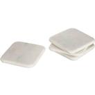 Interiors by PH Set Of Four Off White Marble Square Coasters