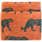 Furn Leopard Cotton Jacquard Hand Towel Orange