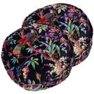 Paoletti Paradise Polyester Filled Cushions Twin Pack Cotton Black