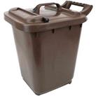 All-Green 23L Coral Lockable Kerbside Recycling/Compost Caddy - Brown