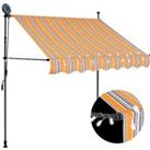 vidaXL Manual Retractable Awning With LED 100cm Yellow And Blue