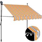 vidaXL Manual Retractable Awning With LED 150cm Yellow And Blue