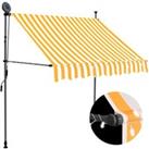vidaXL Manual Retractable Awning With LED 100cm White And Orange