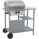 vidaXL Gas BBQ Grill With 3-layer Side Table Black And Silver
