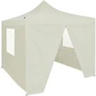 vidaXL Professional Folding Party Tent With 4 Sidewalls 2x2 M Steel Cream