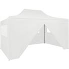 vidaXL Professional Folding Party Tent With 4 Sidewalls 3x4 M Steel White