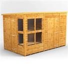 10X6 Power Pent Potting Shed Combi Including 6Ft Side Store