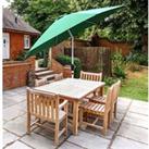 Glamhaus Garden Tilting Table Parasol For Outdoors Crank Handle - Green