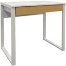 Techstyle Loop Compact Office Workstation Computer Desk White Oak