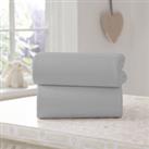 Clair De Lune Fitted Sheet Twin Pack Crib Grey