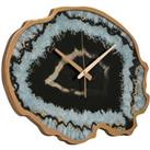 Interiors by PH Black And Gold Agate Effect Wall Clock