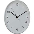 Interiors by PH Oval Wall Clock With Silver Finish