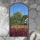 MirrorOutlet Garden View Metal Arch Shaped Decorative Ornate Effect Garden Mirror 160 x 85cm