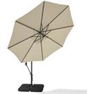 LivingandHome Living and Home 32 LED Lighted Cantilever Parasol Umbrella with Cross Base and Weights