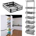 LivingandHome Living and Home 6 Tier Pull Out Larder Baskets - Silver