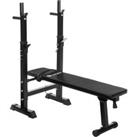 Tectake Weight Bench With Barbell Rack Black