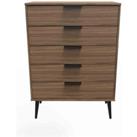 Welcome Furniture Ready Assembled Hirato 5 Drawer Chest - Carini Walnut