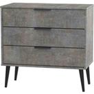 Welcome Furniture Ready Assembled Hirato 3 Drawer Chest - Pewter