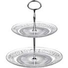 Maison By Premier Clear Glass 2 Tier Cake Stand